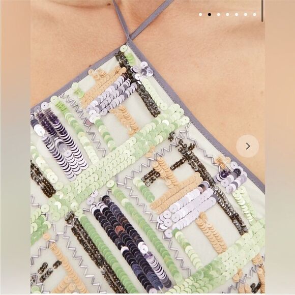 Veronica Beard NWT Cherie Dress Sequin Midi Halter In Violet Multi Size 2 - Picture 6 of 13